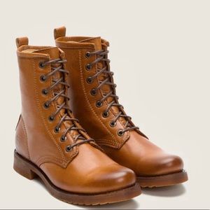 FRYE VERONICA COMBAT BOOTS - WHISKEY